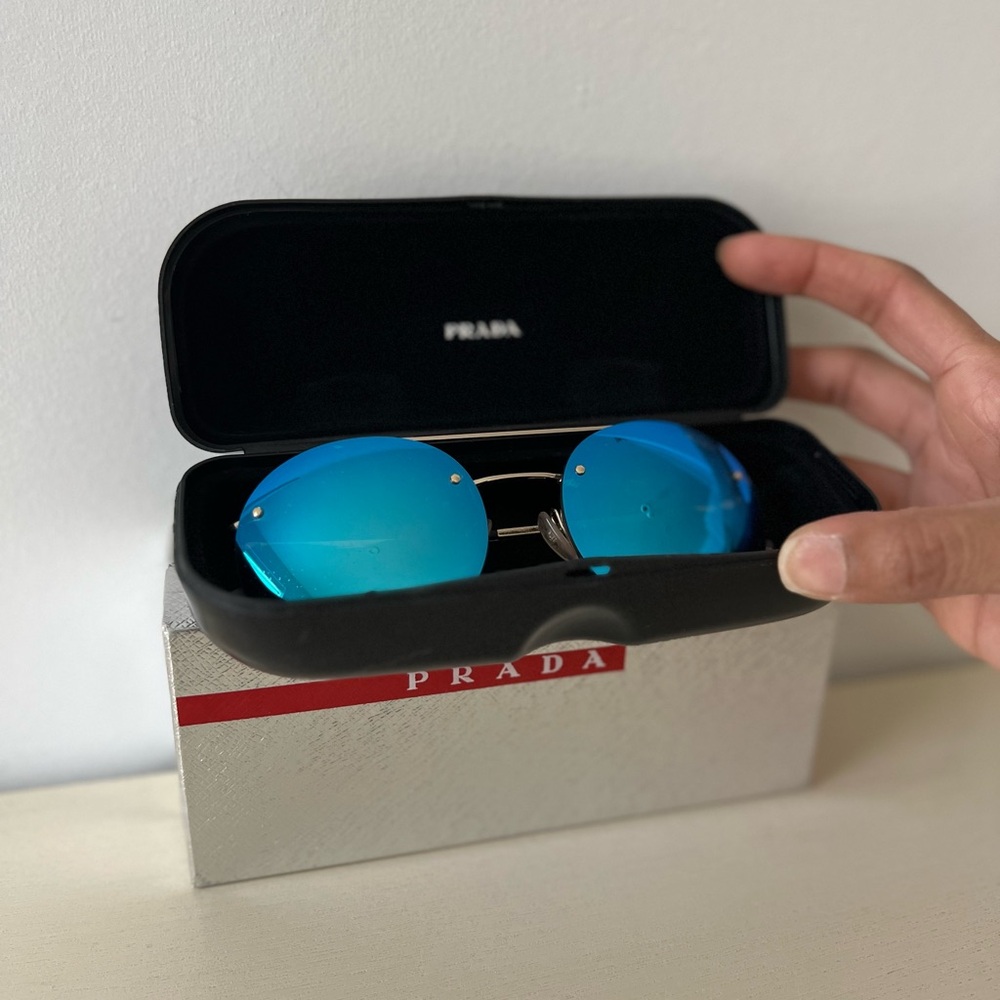Prada Blue Mirror Sunglasses